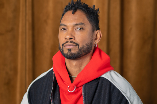 Miguel poses for a portrait in New York on Oct. 14, 2025. (AP Photo/Gary Gerard Hamilton)