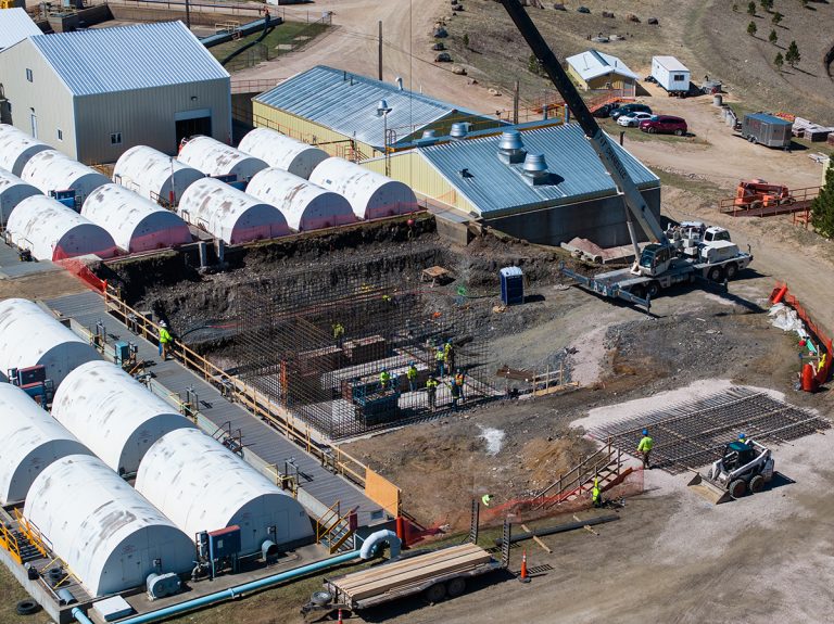 The construction of the upgrades to the wastewater treatment plant at SURF included contractors from across the state of South Dakota. Photo by Stephen Kenny.