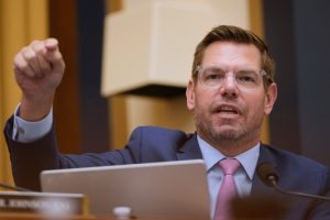 FILE - Rep. Eric Swalwell, D-Calif., speaks during a House Judiciary Committee, on Capitol Hill in Washington, Sept. 17, 2025. (AP Photo/Mark Schiefelbein, File)