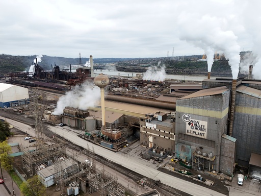 FILE - The United States Steel Corporation's Edgar Thomson Plant is seen in Braddock, Pa., on April 11, 2025. (AP Photo/Gene J. Puskar, File)