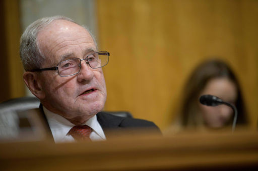 Committee Chairman Sen. Jim Risch, R-Idaho, presides over a Senate Committee on Foreign Relations nominations hearing on Capitol Hill, Thursday, Oct. 23, 2025, in Washington. (AP Photo/Rod Lamkey, Jr.)