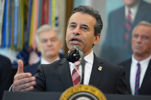 FDA Commissioner Martin Makary speaks during an event about drug prices with President Donald Trump, Thursday, Nov. 6, 2025, in the Oval Office of the White House in Washington. (AP Photo/Evan Vucci)